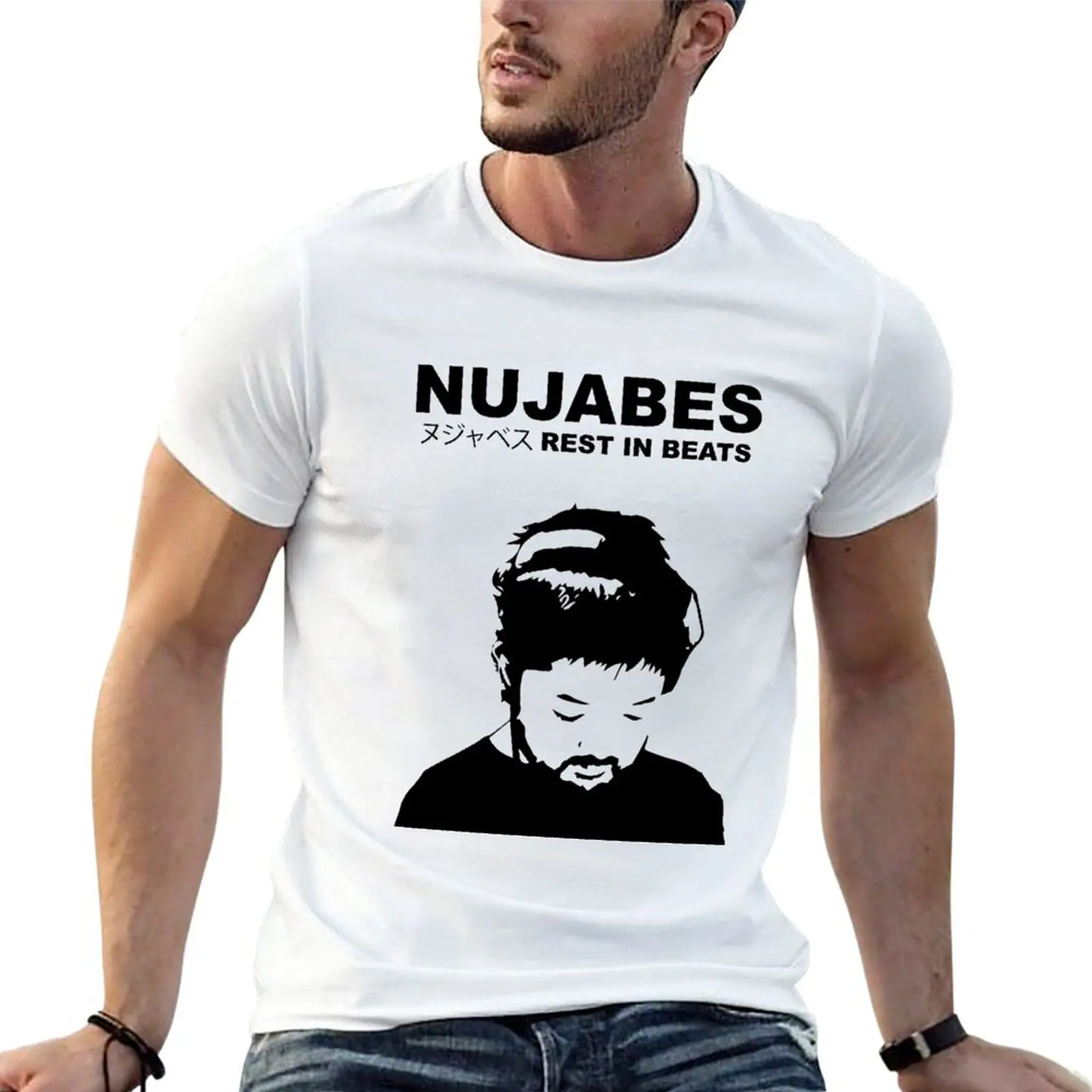 NUJABES ヌジャベス T-Shirt hippie clothes anime sublime workout shirts for men