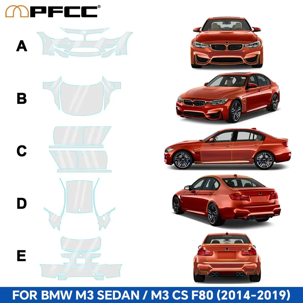 

Pre-Cut Paint Protection Film for BMW M3 Sedan CS F80 2014-2019 Clear Kit PPF TPU Transparent Car Body Cover Sticker Decoration