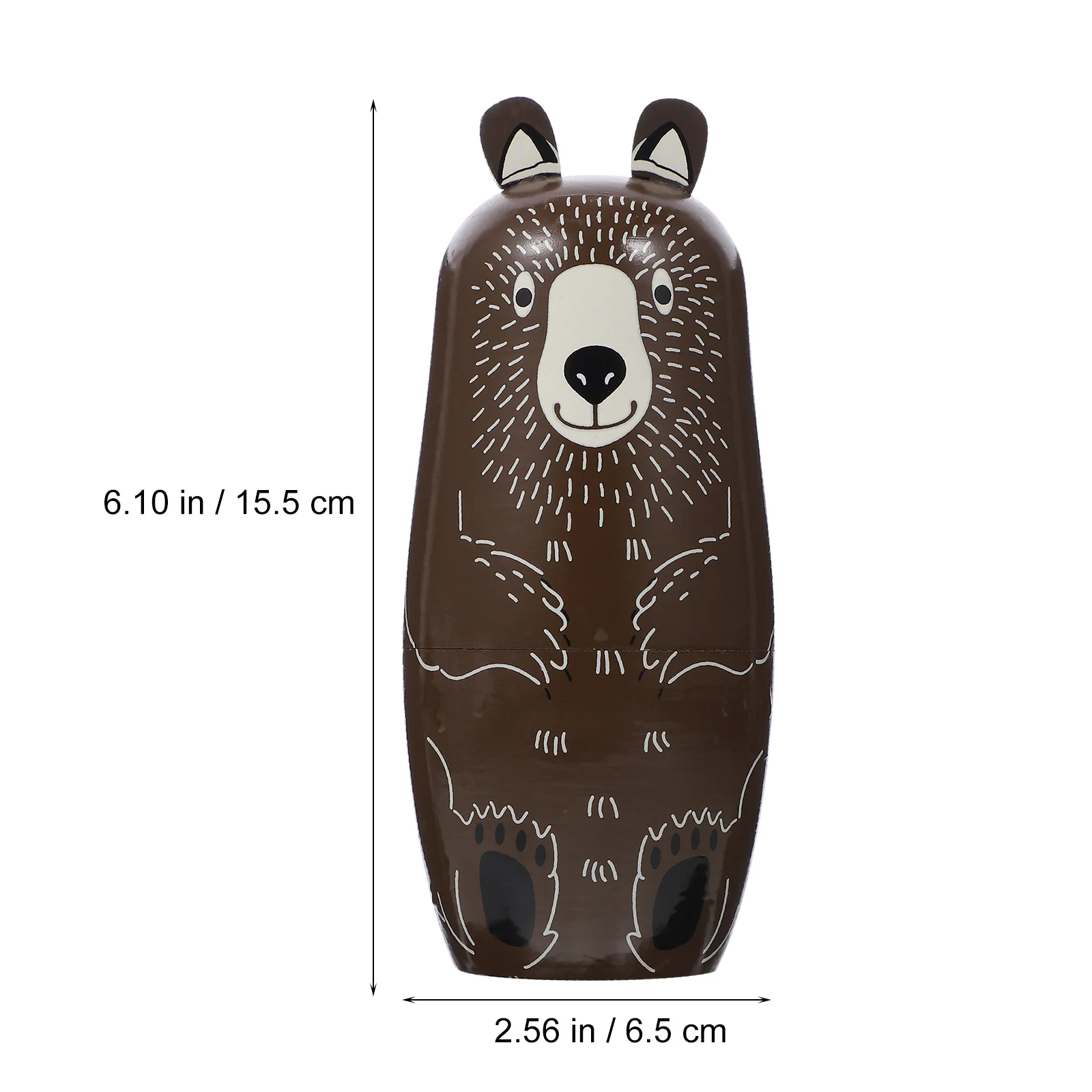 

5 Pcs Matryoshka Russian Nesting Household Brown Bear Lovely Nseting Wooden Animal Lovers Gift