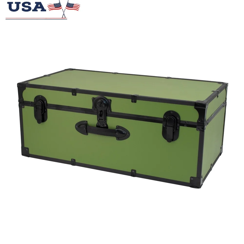 

Versatile Locking Storage Trunk Durable Vinyl Lightweight Design Ideal Home Organization Bedroom Living Room and Dorm Storage