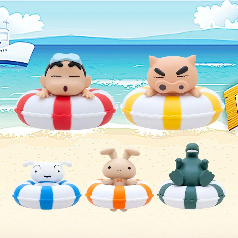 

5-piece set Cute play twist eggs crayons small new swimming rings Pikachu floating lifebuoy ornaments doll toys