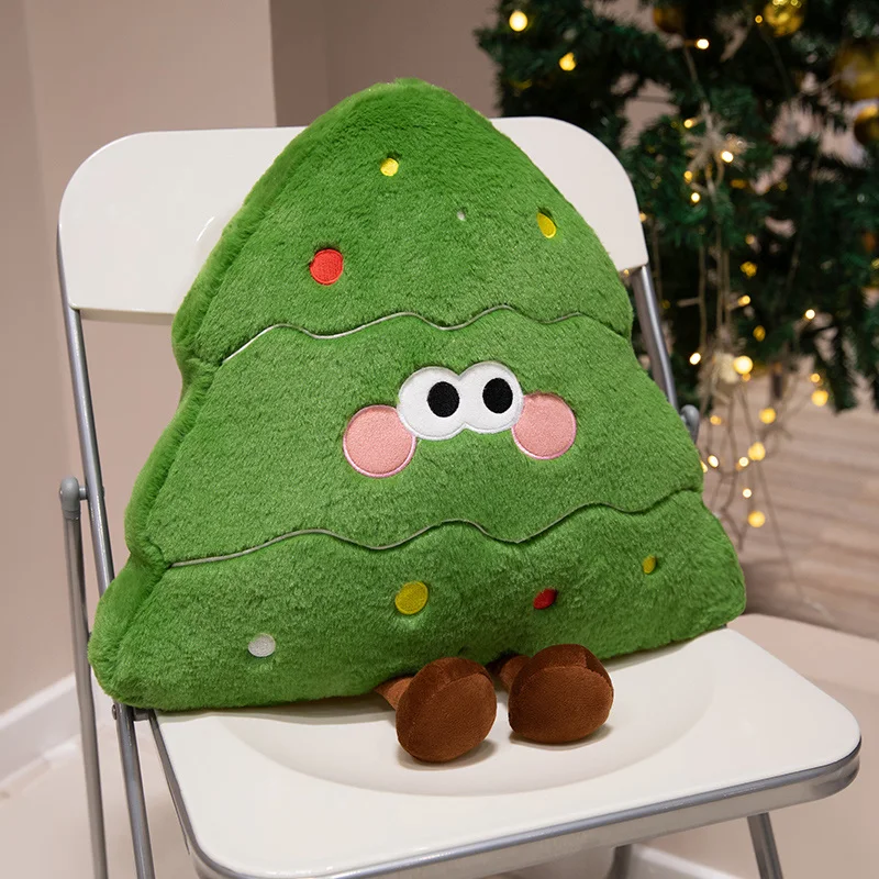 Tricolor Christmas Tree plush Throw pillows Comfort and accompany children sleeping pillow birthday gifts and home decorations