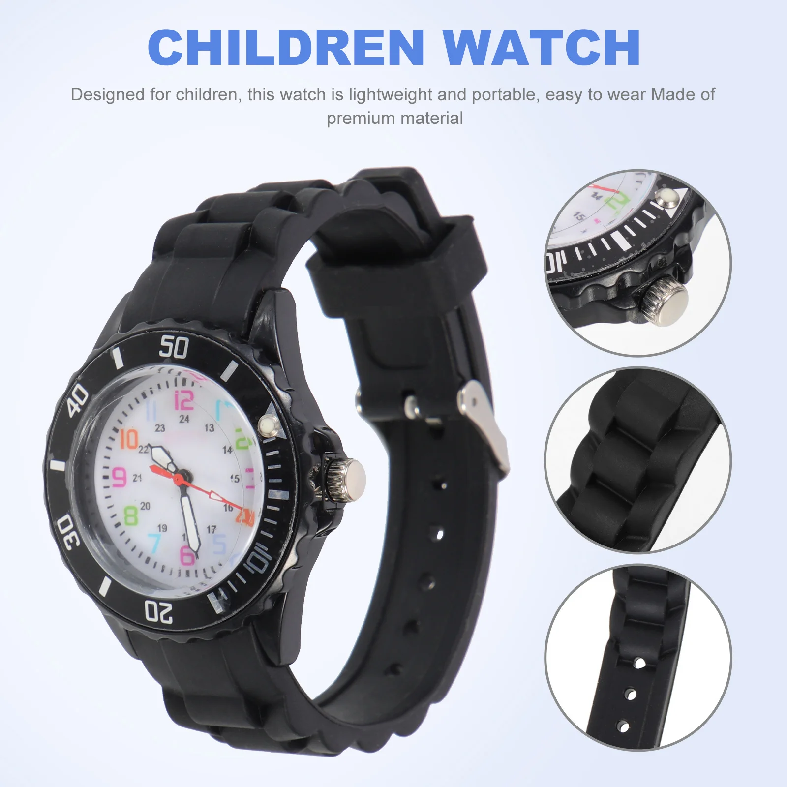 ساعة تناظرية بسوار من السيليكون الناعم تتوهج في الظلام وقت التعلم لساعة المعصم هدية عيد الميلاد والكريسماس #6