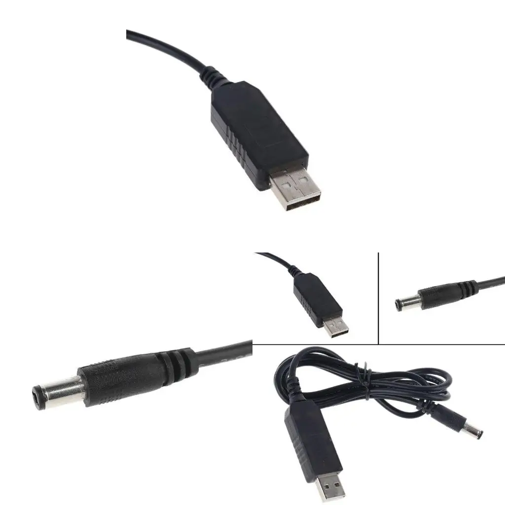 USB Charging 5V to 12V 5.5x2.1mm Converter Power Supply Cable for WiFi Router LED Strip