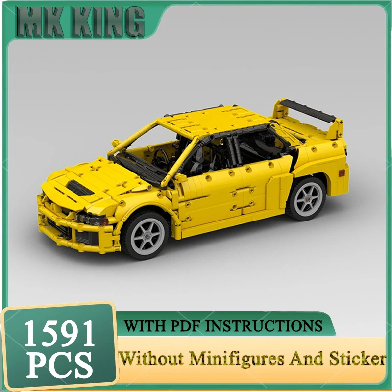 

Чемпион Скоростные автомобили Moc Строительные блоки Lancer Evolution VIII (1:12) Желтая модельТехнологические кирпичи DIY Сборка Праздничная игрушка в подарок