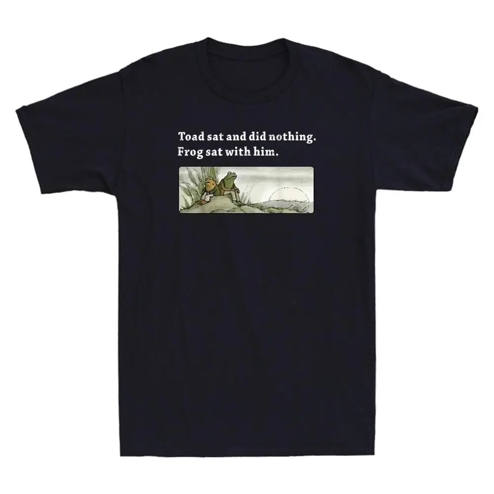 

Toad Sat And Did Nothing Frog Sat With Him Funny Saying Vintage Men's T-Shirt