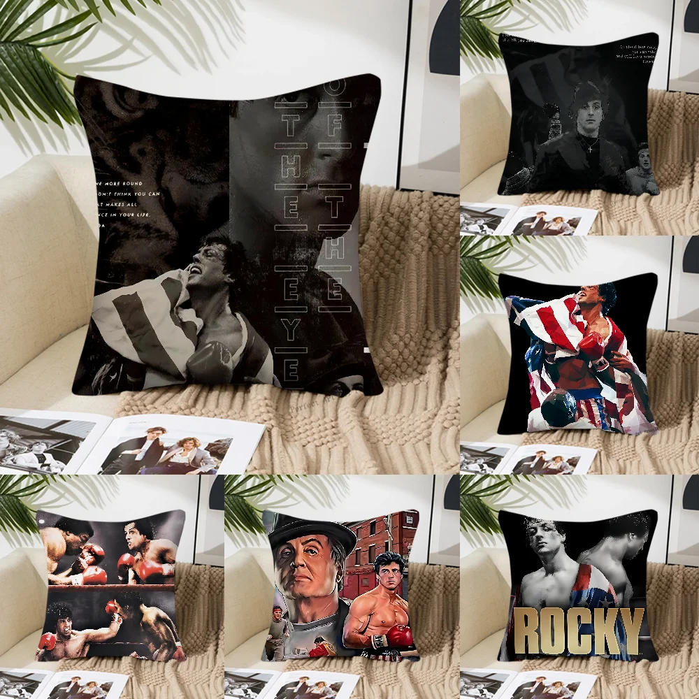 R-Rocky Balboa Boxing Fitness Pillow Case Square Pillow Bedroom Sofa Leisure Comfort Cushion Car Living Room Home Decoration