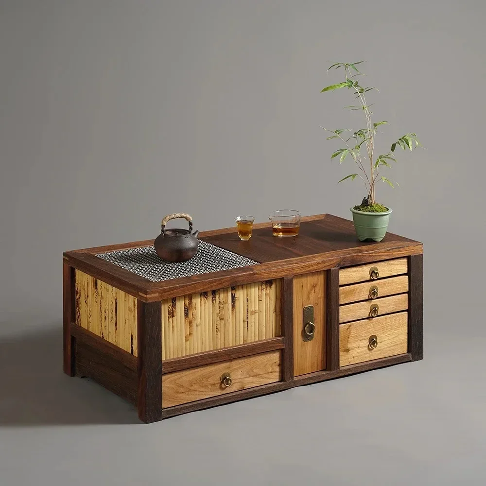 Cuenco de fuego 7T, tatami de madera, estufa de carbono, mesa de té, tatami chino multifuncional, mesa de té, ventanal, mesa kang kang ji corta