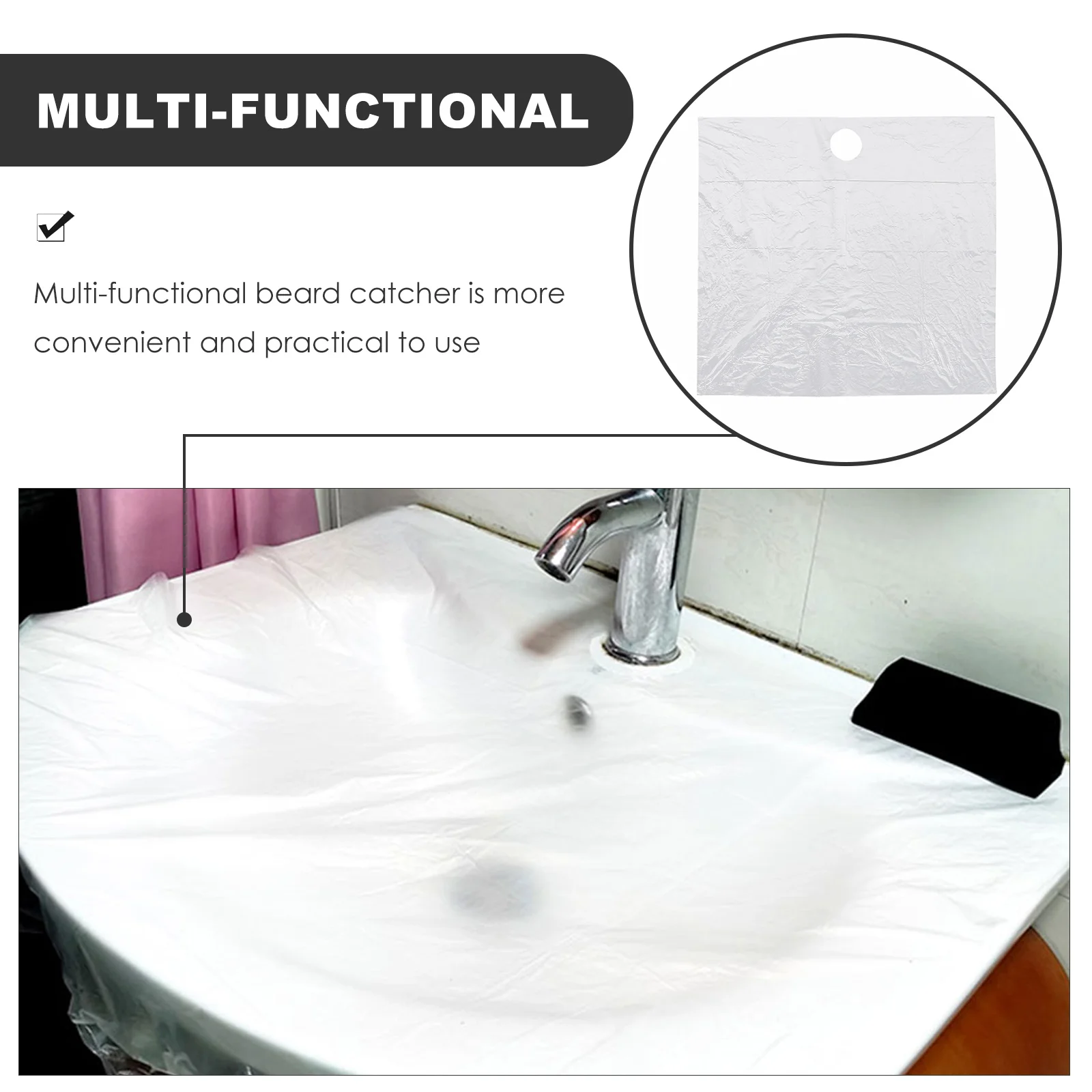 

20pcs Bath Tub Storage Tablets Hair Catcher Sink Men Bathroom Portable Disposable Plastic Household Beard Catcher Sheets