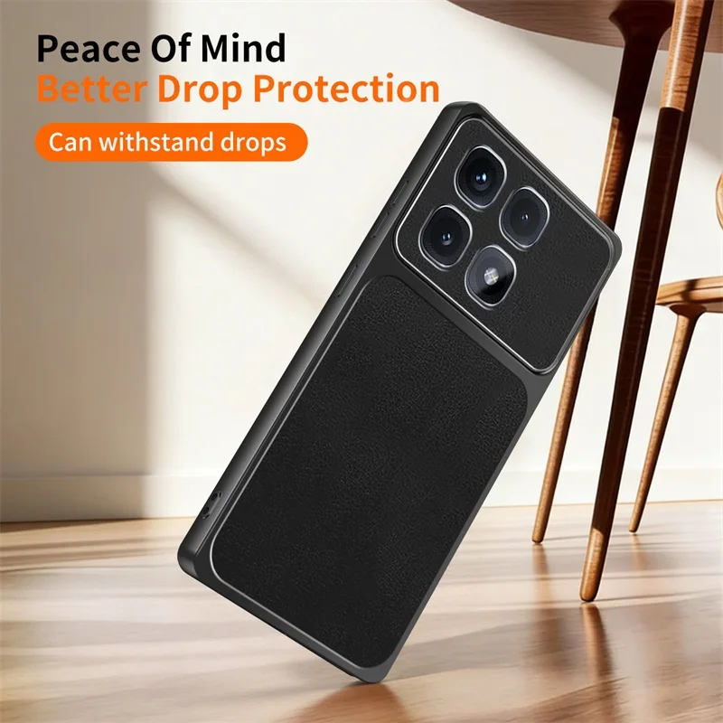 Shock-Resistant Lambskin Covers with Soft-Edge Armor Bags for XiaomiK70ultra RedmiK70ultra Minimalist Lychee Peel Textured Phone