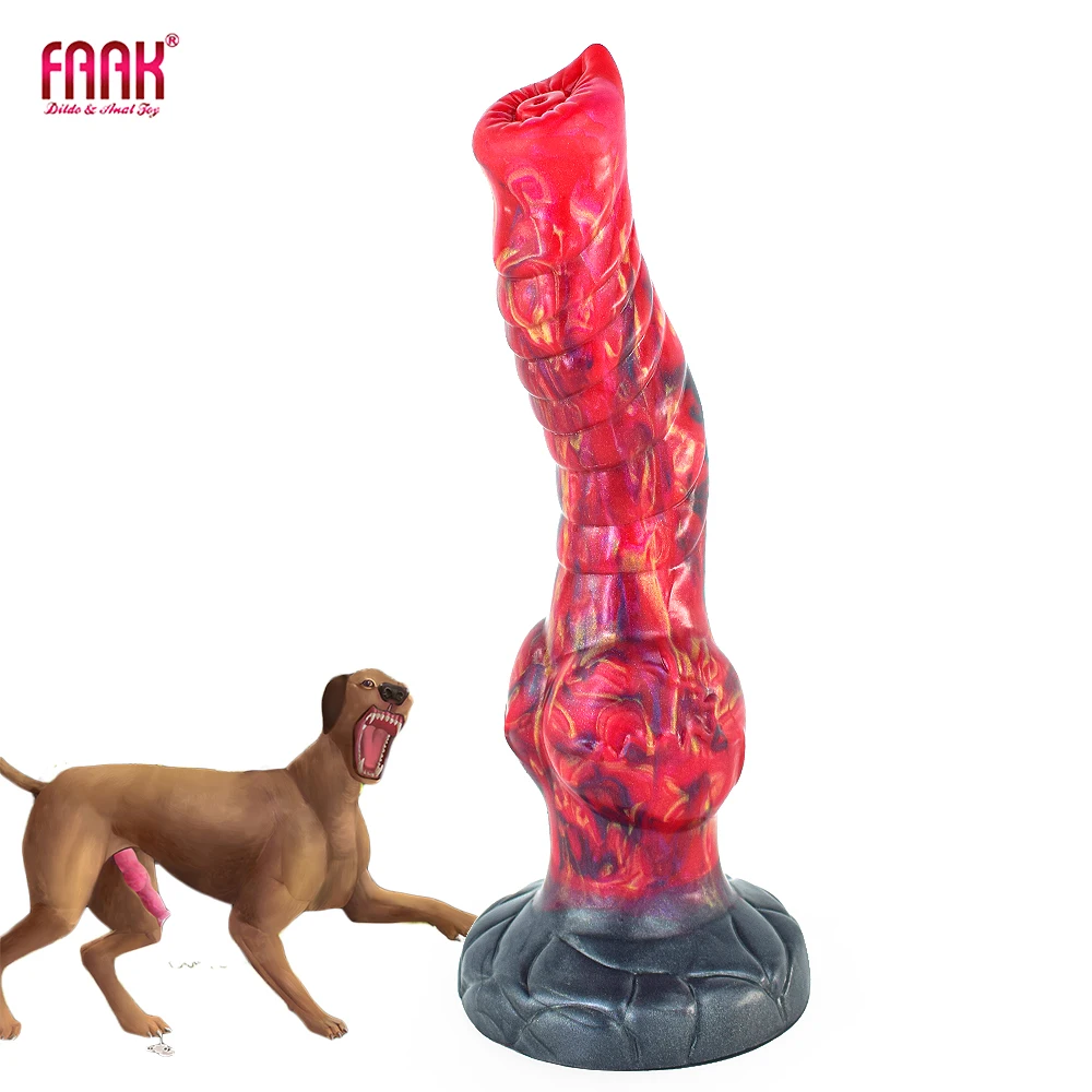 FAAK Various Style Dog Penis Monster Dildo Female Masturbators Silicone Realistic Penis Butt Plug Intimate Toys Big Sex Toy Shop