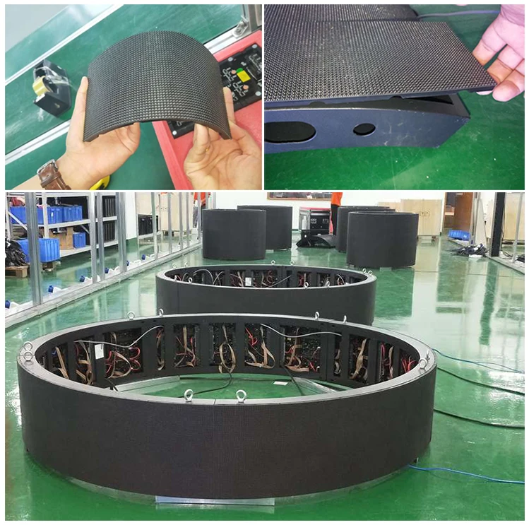 Factory Customized Irregular Shape P2 2mm Flexible Led Module Cylinder Led Display for Super Market