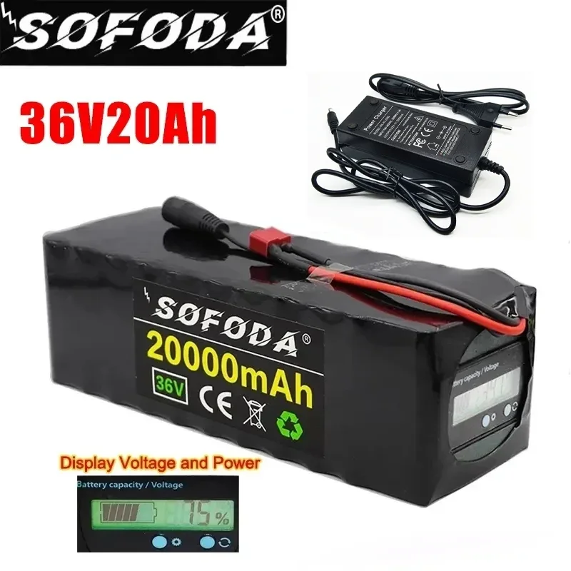 

36V battery 10S4P 20Ah battery pack 1000W high power battery 42V 20000mAh Ebike electric bicycle BMS Capacity Indicator+charger