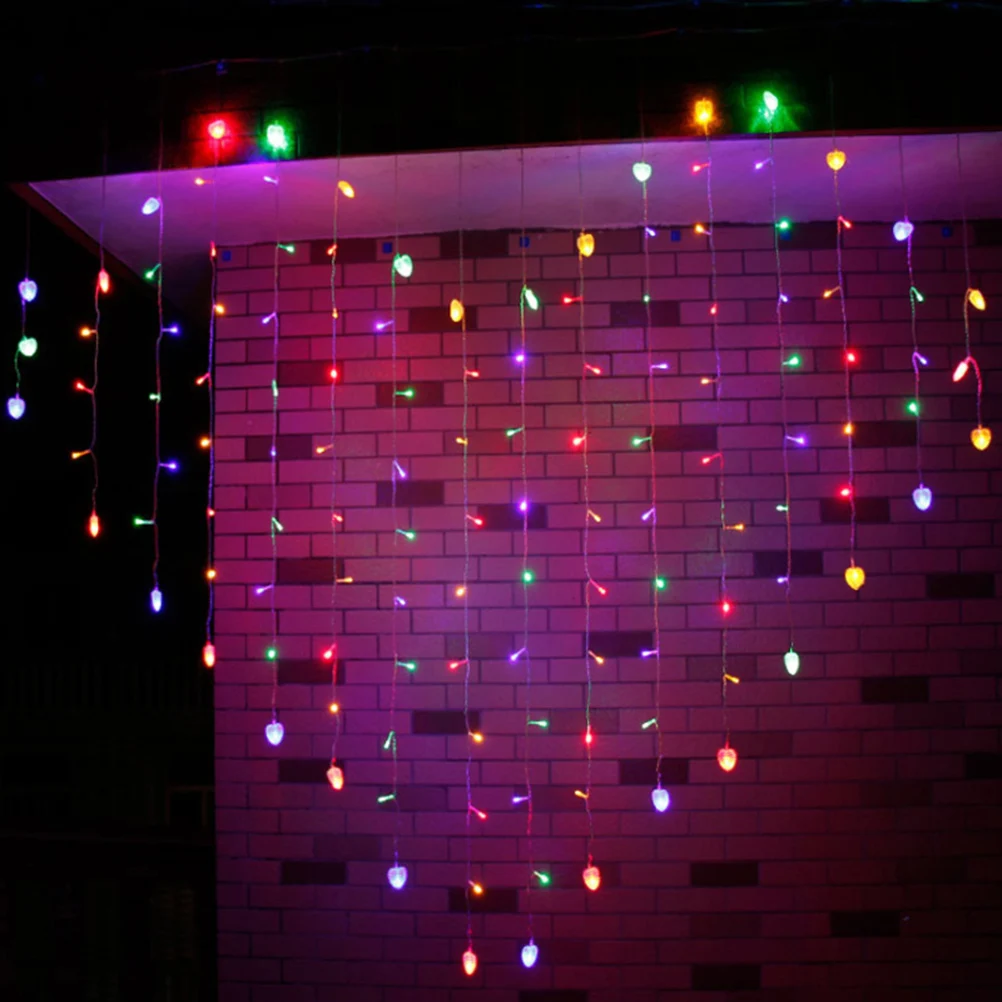 

Curtain Lights Heart Shape String Lights Romantic Decor Valentine Party Decorations Glass Window Bedroom Garden