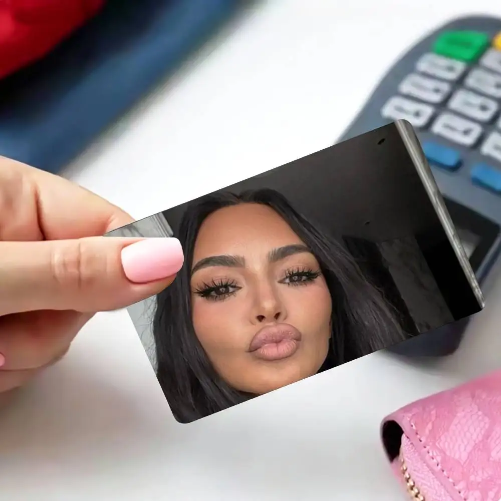FUNNY K-Kim Kardashian Memes 4pcs 1Set Card Stickers Small Waterproof Chip 4PCS Card Sticker