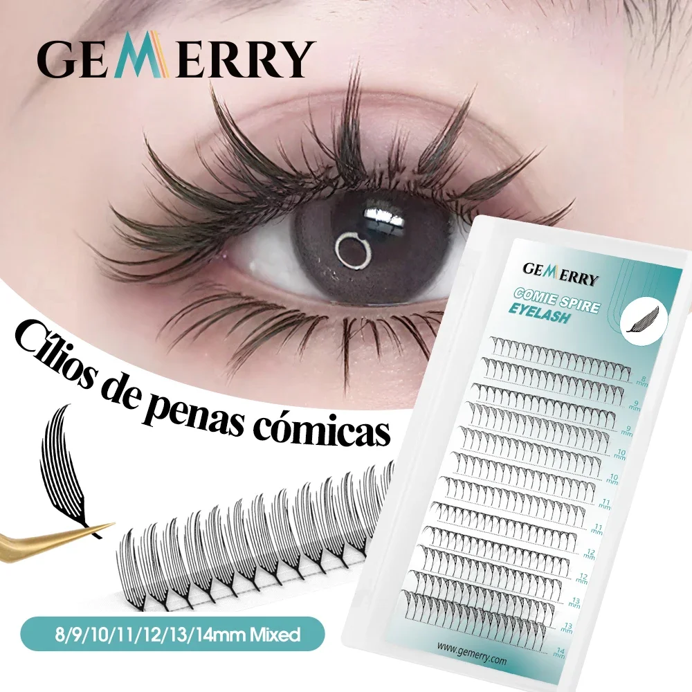 240 Fans Comic Spire lashs D-Curl premade manga feather fairy shape eyelash extension cosplay Cosmetics individual Makeup Tools