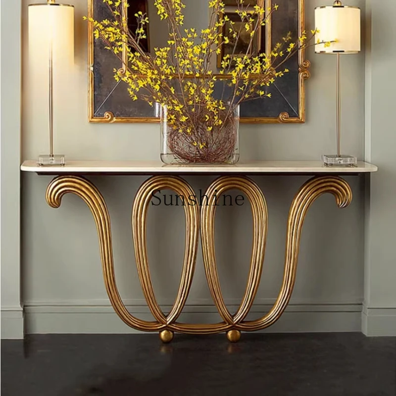 

Solid wood Xuanguantai light luxury post-modern simple living room side table foyer entry furniture