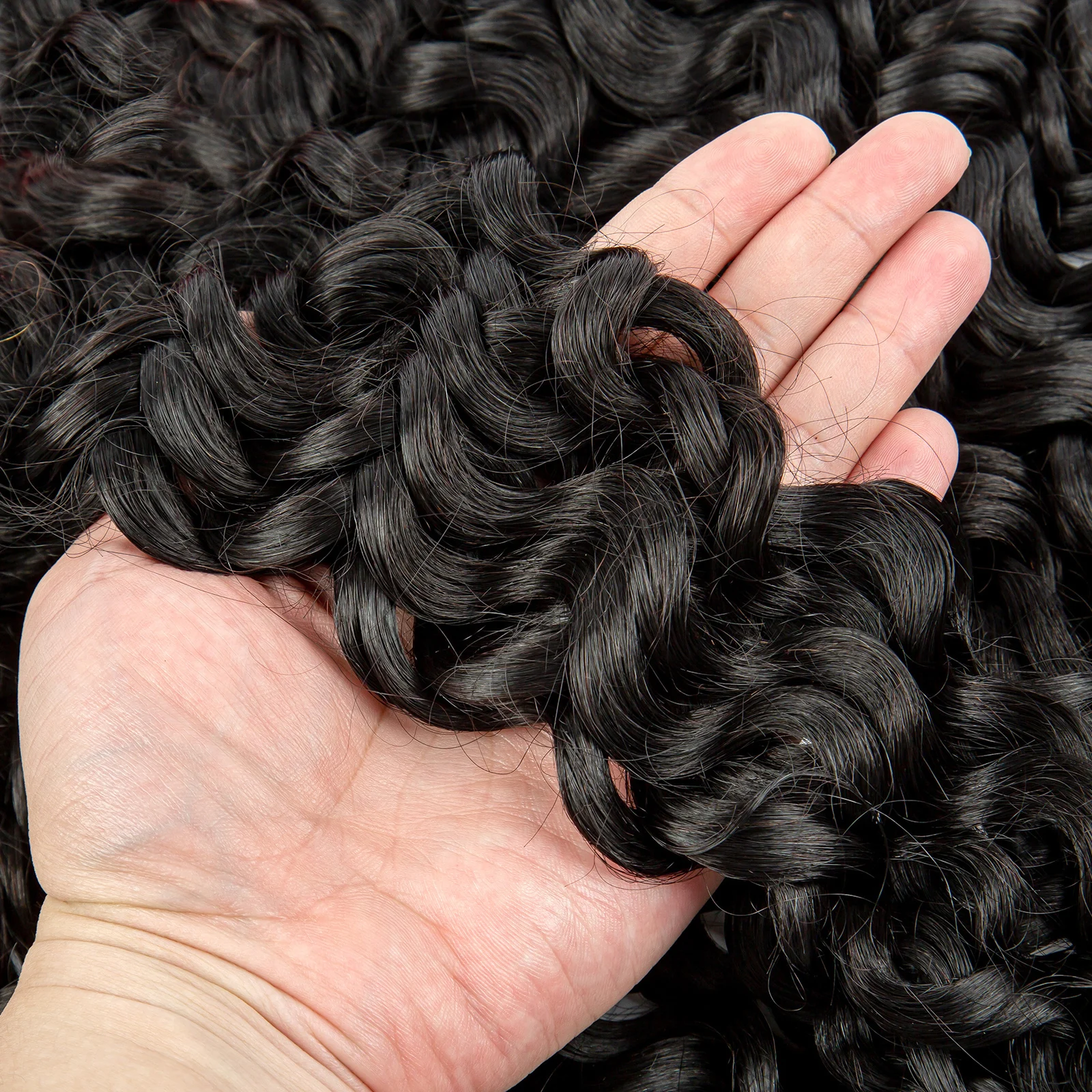 สีดําธรรมชาติ Water Wave Bulk Human Hair สําหรับ Braiding Curly Human Braiding Hair 100% Unprocessed Human Hair Braiding Hair