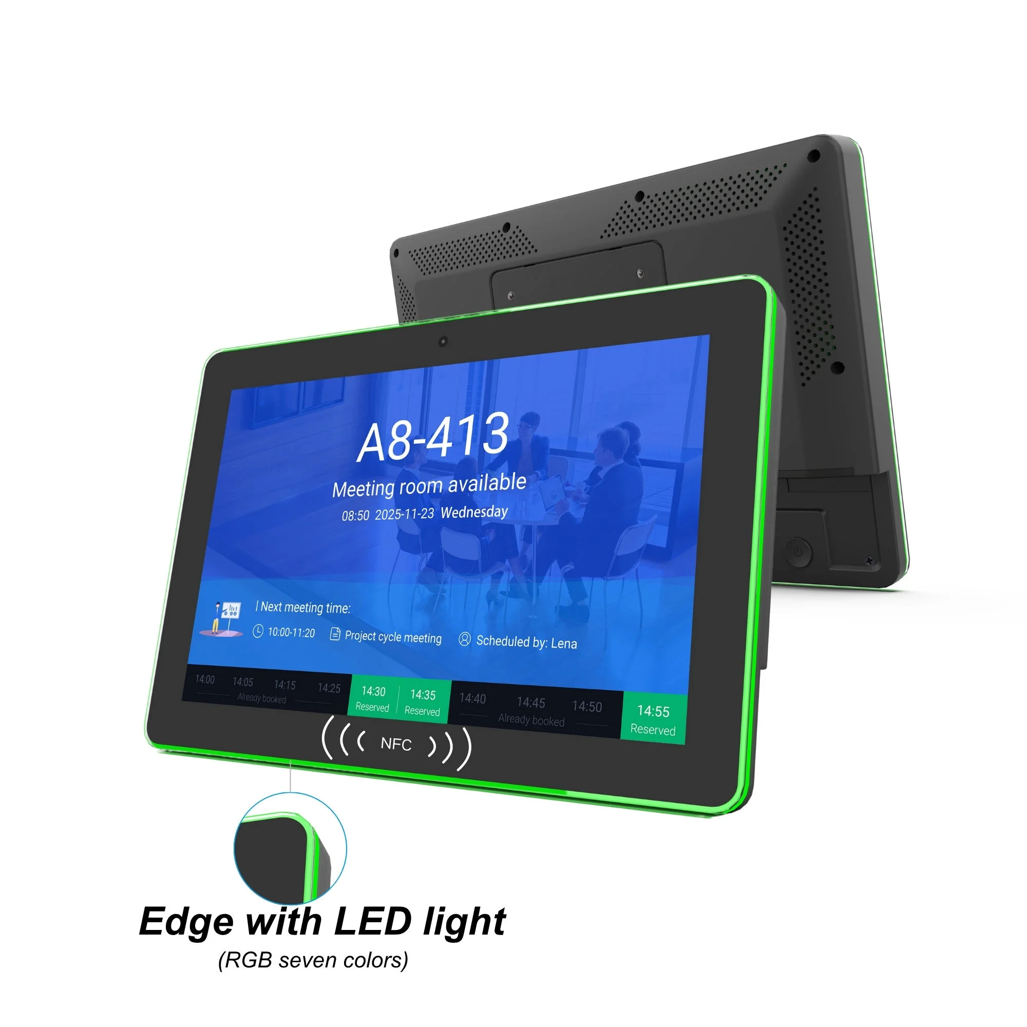 

10.1 inch Touch Screen Android 11 Meeting Booking Tablet, POE Monitor with NFC Reader (Optional), Wall Mount Home Control Panel