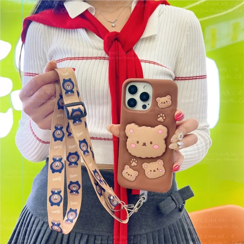 3D Cute Bear Soft Silicone With Holder Phone case for Samsung Galaxy S25 S23 S24 S21 Ultra S23 S21 S24FE Cartoon Stand Cover