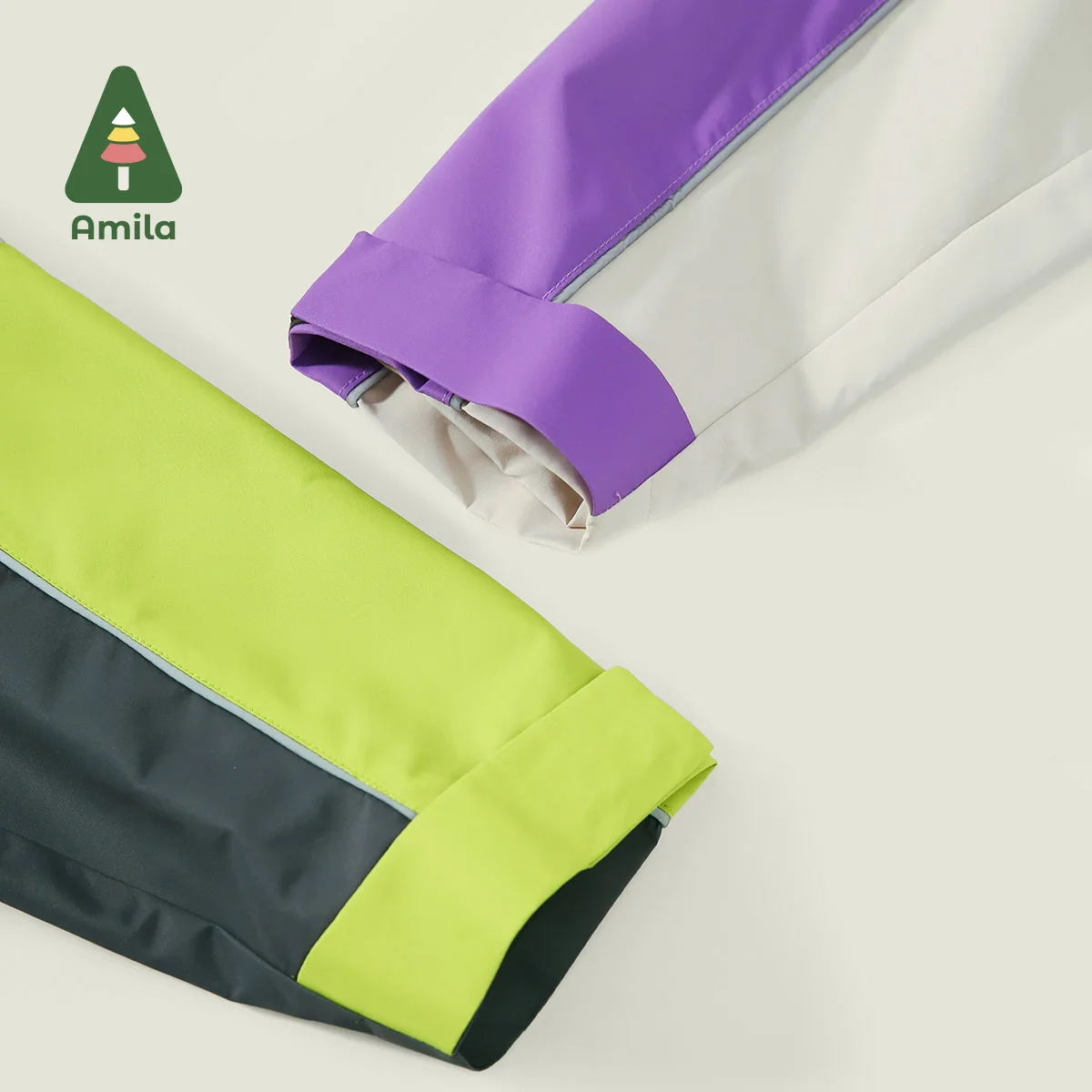 Amila Children’S Jacket 2024 Autumn New Boys And Girls High-Quality Outdoor Sports Contrast Color Three-Proof Windbreaker Coat