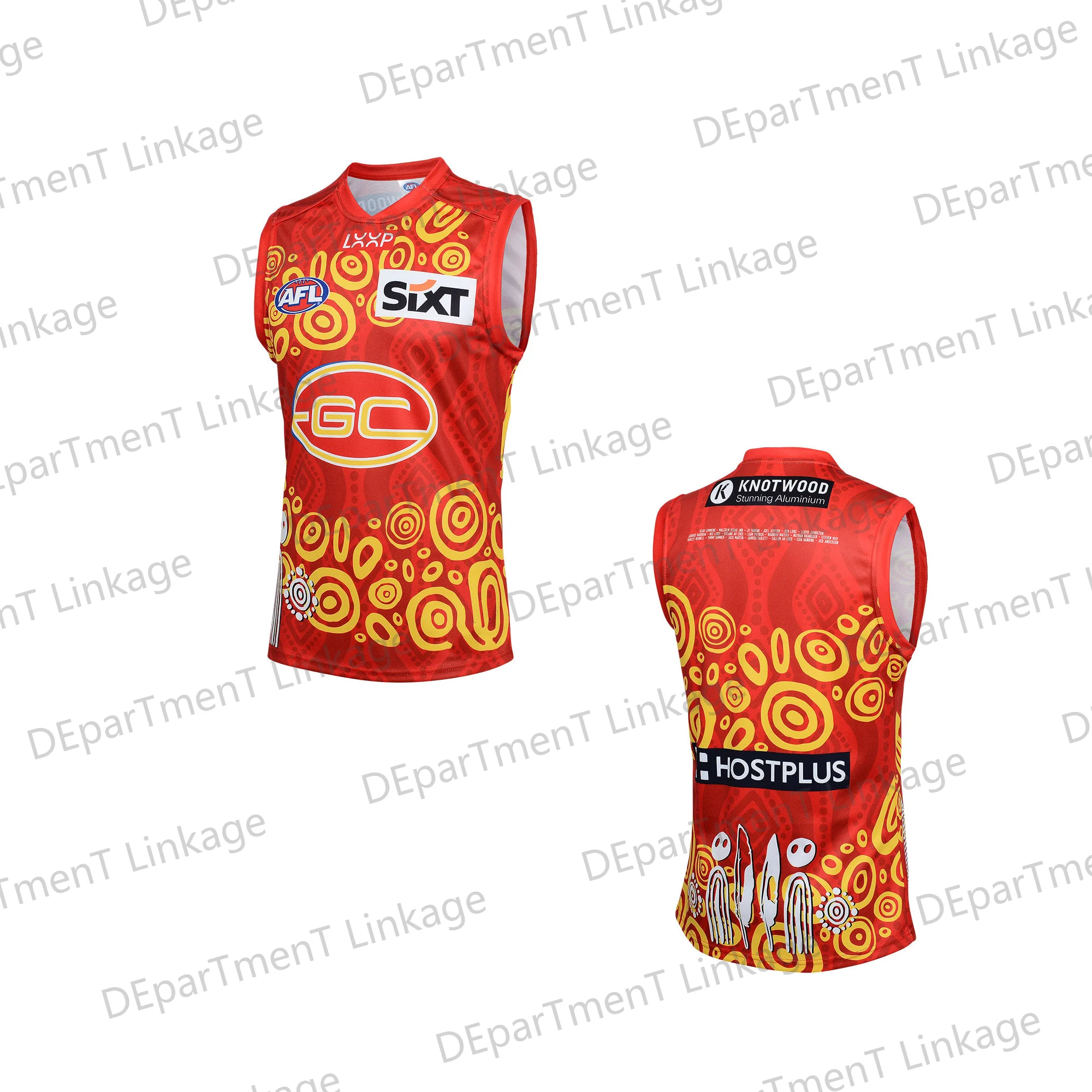 2024 New Arriavl Summer A.F.L Gold Coast Suns 2024 Indigenous Guernsey Jersey Oversized loose Vest For Adult/Kids Kit