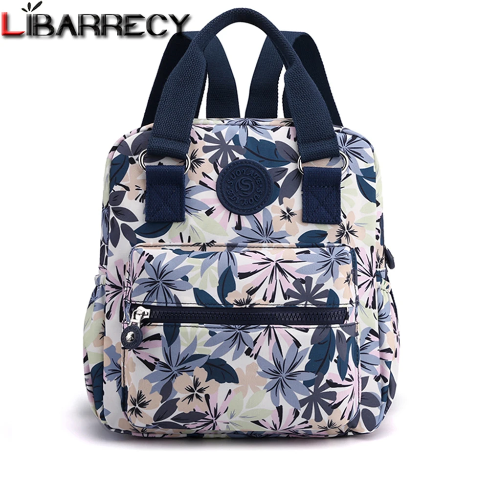 Flower Pattern Design Ladies Backpack Multifunctional High Quality Nylon Ladies Shoulder Bag New Anti-theft Women Bags Sac Femme