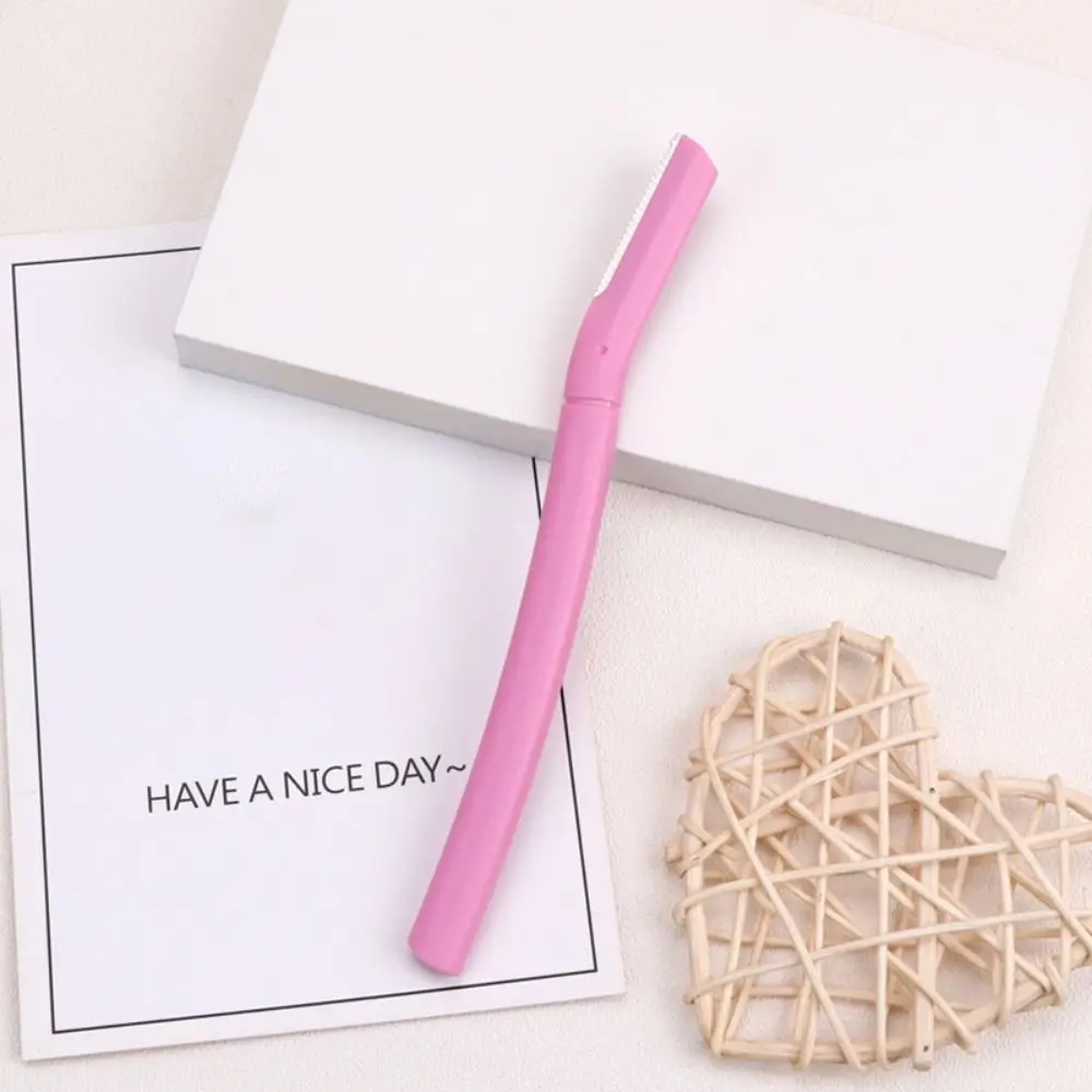 Rasoio per sopracciglia portatile con manico dritto macro Rasoio per sopracciglia multifunzione antiscivolo Strumenti per trucco multiuso durevoli Ragazza