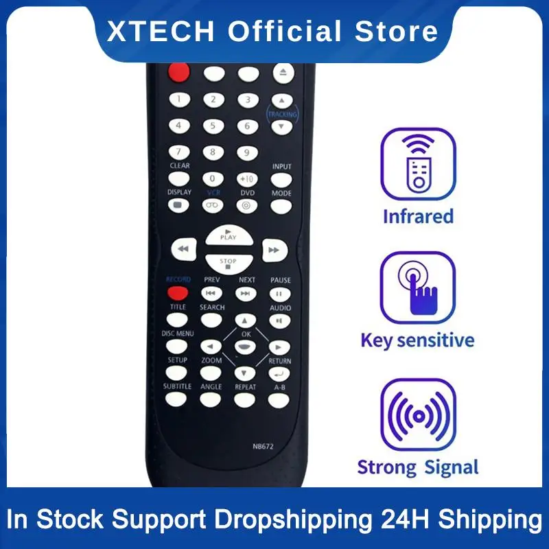 

New Tech 4X NB672 NB672UD Replace Remote For Magnavox DVD VCR Combo Player DV225MG9 A DV225MG9C DV225MG9B DV226MG9 DV225MG9F7