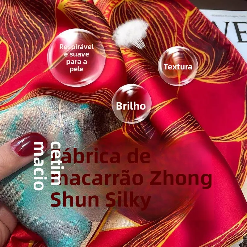 赤い大きなシルクスカーフ-レディース-ロングスカーフ-薄手-春秋兼用-ママのショール-38-女性の日ギフト