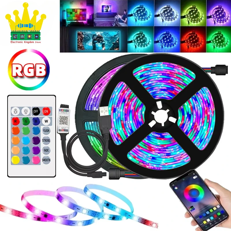 New Background Atmosphere Light Strips 5050rgb Color Bluetooth 5v Light Set TV Bedside Bar Atmosphere Light Camping Light Gifts