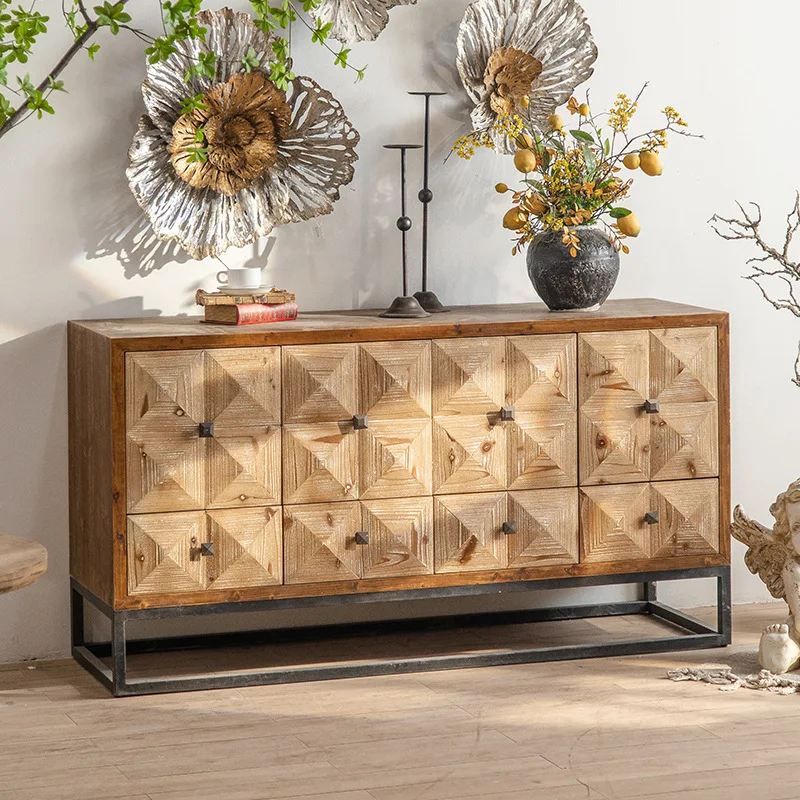 

new living room decoration, solid wood porch cabinet, Japanese-style literary and artistic wall cupboard, low cabinet.