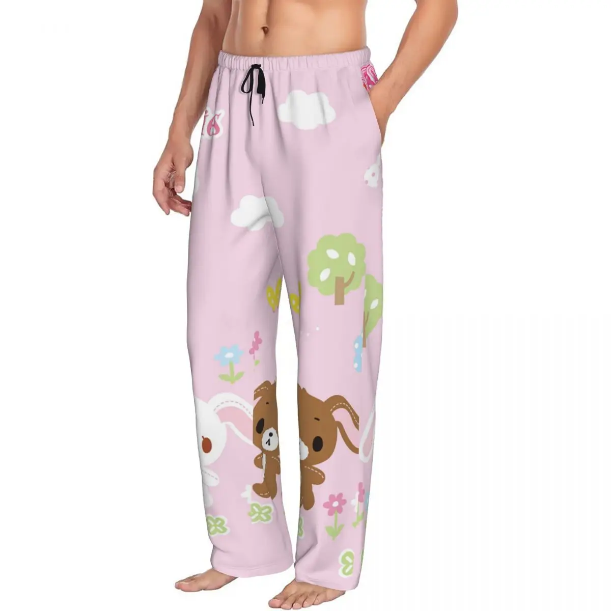 Custom Sugarbunnies Pajama Pants Men Sleepwear Sleep Lounge Bottoms with Pockets