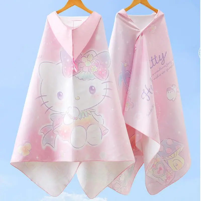 ГОРЯЧИЕ детское модное банное полотенце Sanrio с героями мультфильмов «Hello Kitty», новый стиль, милый домашний халат, впитывающий быстросохнущий мягкий пляжный полотенце ГОРЯЧИЕ детское модное банное полотенце Sanrio с героями мультфильмов «Hello Kitty», новый стиль, милый домашний халат, впитывающий быстросохнущий мягкий пляжный полотенце
