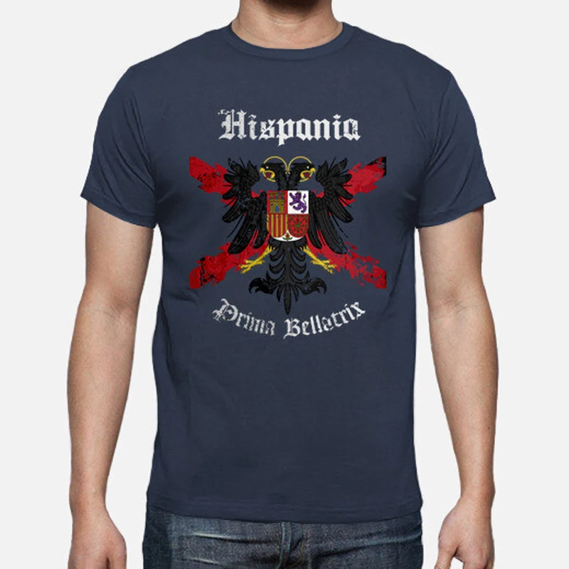 Hispania. First Bellatrix. Spanish Cross of Burgundy Eagle Badge T Shirt. Short Sleeve 100% Cotton Casual T-shirts Loose Top New