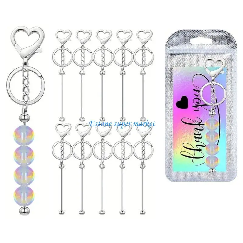 090B 10pcs Heart Keychain Craft Set For Unique Birthday Gifts Crafts Making