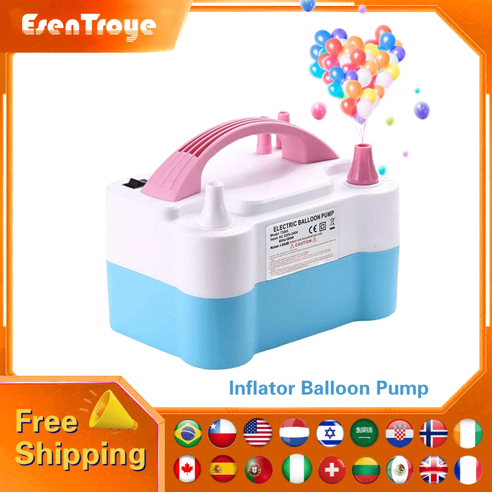 High-pressure Double-hole AC Balloon Inflator Electric Balloon Pump European-style American Plug Inflatable Pump Portable Blower