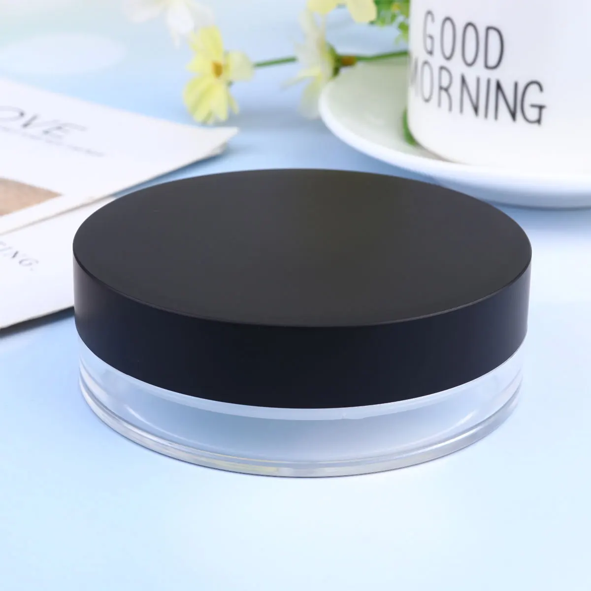 Leerer Behälter, 20 g, wiederverwendbares Glas für loses Puder, Rouge, Glitzer, langlebig, für Reisen, Make-up, Compacts, tragbares Gesichtspuder