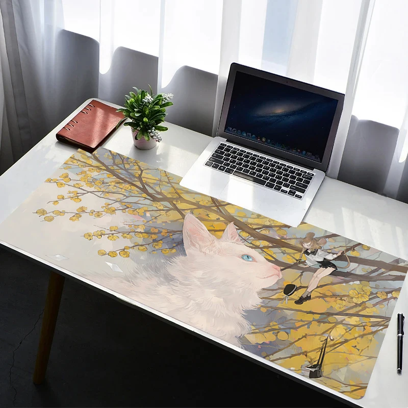 

Коврик для мыши в стиле аниме для девочек, расширенный игровой коврик для мыши с прошитыми краями, настольный коврик, нескользящая основа, коврик для компьютерной клавиатуры для ноутбука