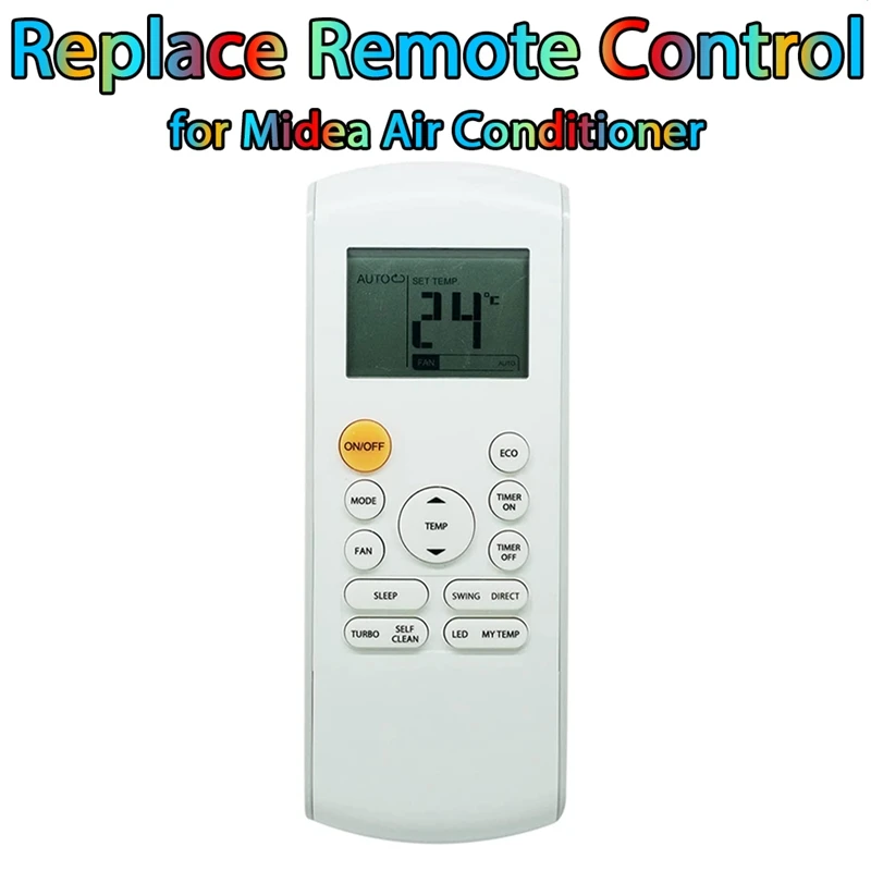 

Replace Remote Control for Midea Air Conditioner RG57A7/BGEF RG57A6/BGEFU1 CR166-RG57A6EU-6 RG57B2/BGE RG57/BGE