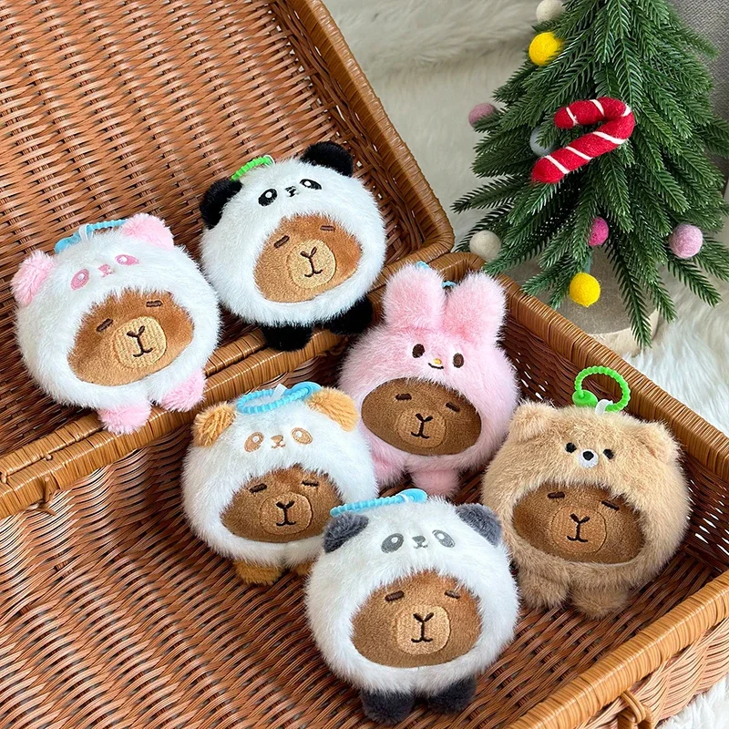 

11cm Cute Capybara Doll Plush Keychain Stuffed Guinea Pig Simulation Capibara Soft Doll Plush Gift Animal Capy Anime Fluffty Toy