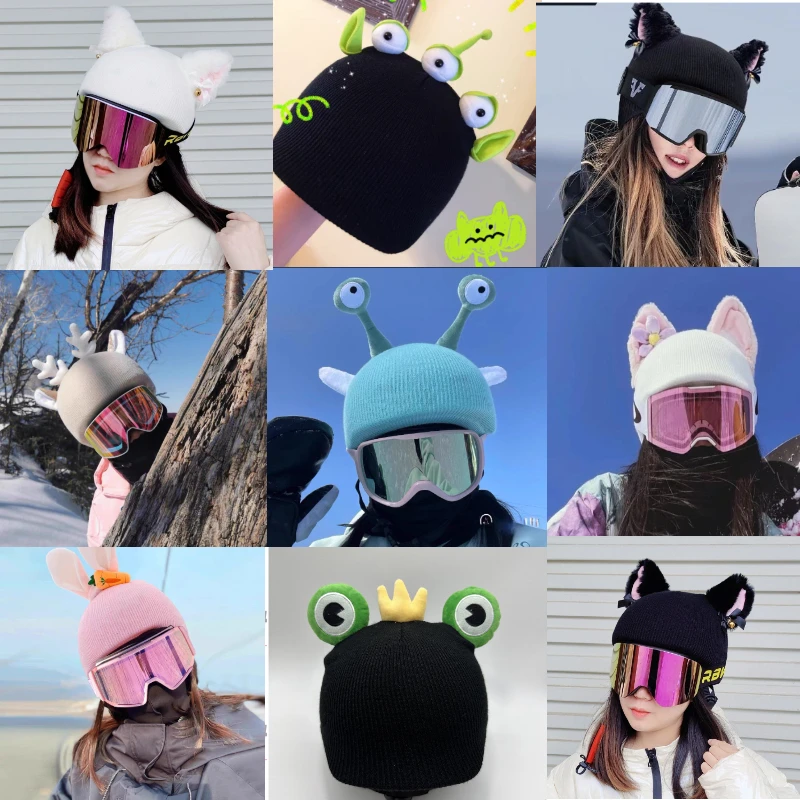 

Декоративные чехлы для лыжных шлемов, вязаные, моющиеся, для мужчин и женщин, для зимних видов спорта, милые, теплые, для сноуборда