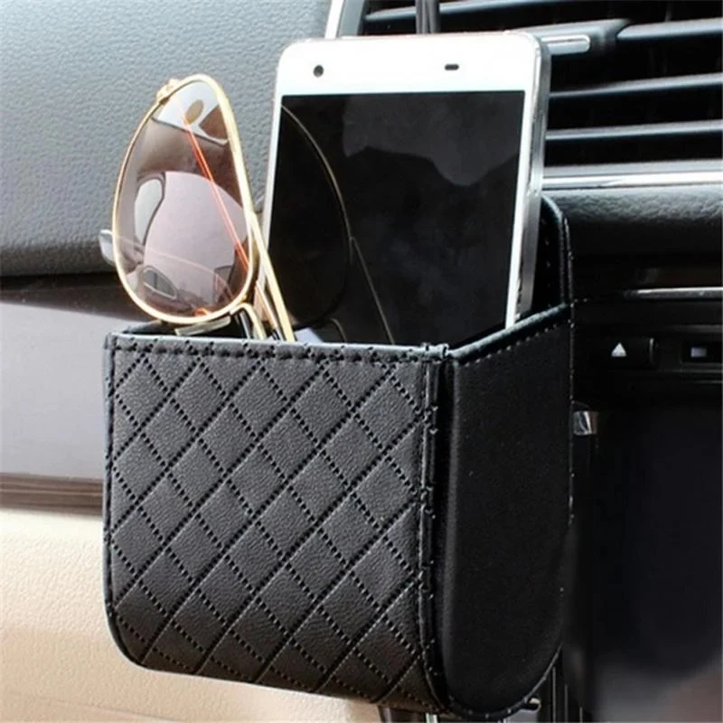 Car Air Vent Storage Bag Organizer Pocket Sunglass Holder Car Mount Phone Holder Coin Key Card Case Organizer with Hook