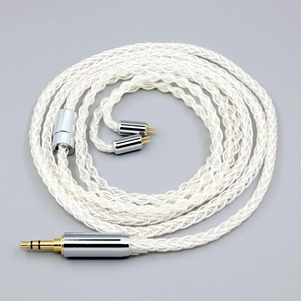 Pure Silver Palladium Cabo de fone de ouvido, 8 Core, 99%, 7n, 0,78mm, Flat Step, JH Audio, JH16 Pro, JH11 Pro, 5, 6, 7, 2pin, LN008396