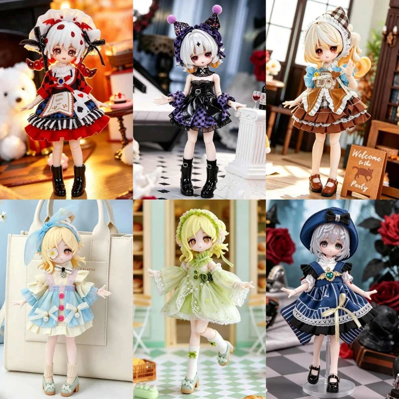 Bjd Puppenkleidung im Lolita-Stil, 11–16 cm, austauschbares Puppenoutfit, modisches, trendiges Spielzeugzubehör, niedliche Kleidung, Geschenke für Sammler