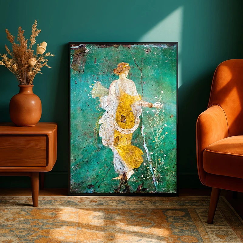 Pompeii Flora Wall Fresco, Ancient Roman Art Poster Canvas Painting Print, Classical Mural for Living Room Home Decor Cuadros