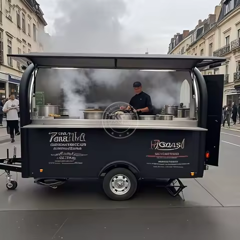 Fully Equipped Caravan Bar mobile horse trailer Ice Cream Cart Pizza Fast Taco Food Truck food trailer with Full Kitchen