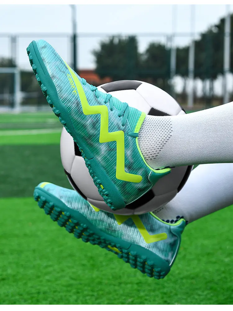 Original Marke blau Herren profession elle Fußballs chuhe Rasen rutsch feste Fußballs chuhe für Männer Schnürung Low Cut Fußball Turnschuhe männlich – Detail 24