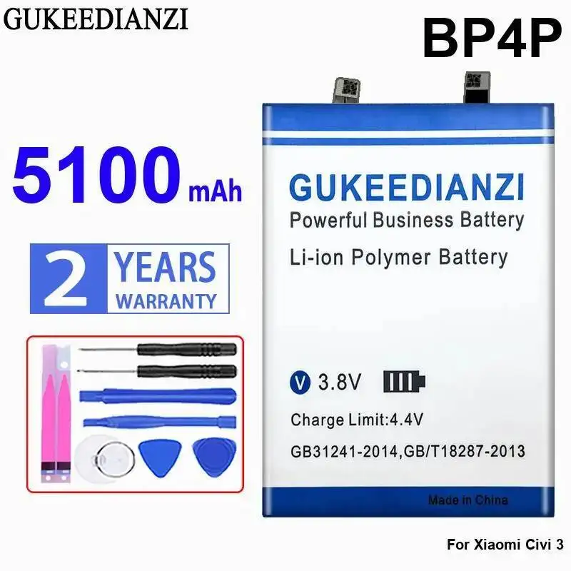 

For Xiaomi Civi 3 Mobile Phone Battery BP4P 5100Mah Reliable Power Supply