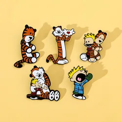 Tiger Brooch Cute Cartoon Animal Shape Metal Badge Small Accessories Wholesale Hat Pins and Badges Decorative Brooches Cap Pin
